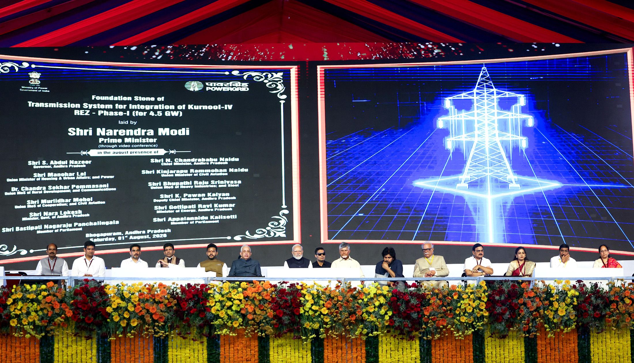 Hon'ble Prime Minister dedicates POWERGRID's two transmission projects and lays foundation stone for one project in Andhra Pradesh