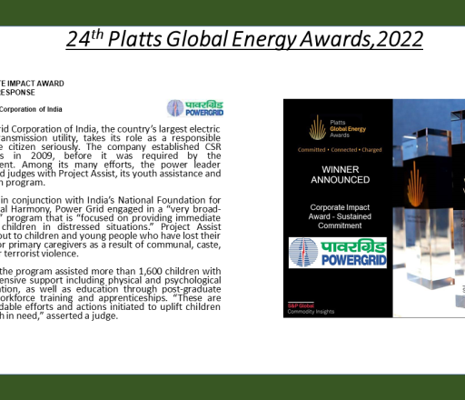 POWERGRID declared winner in 24th Platts Global Energy Awards