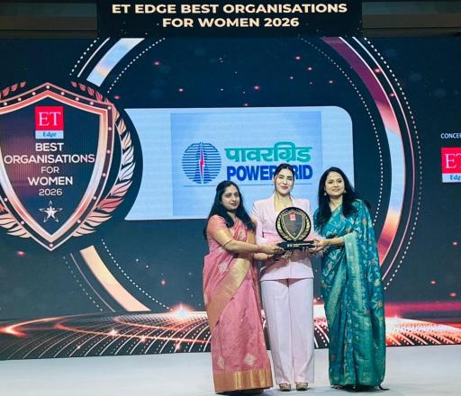POWERGRID has been recognized as one of the Best Organizations for Women for the fifth consecutive year by Economic Times